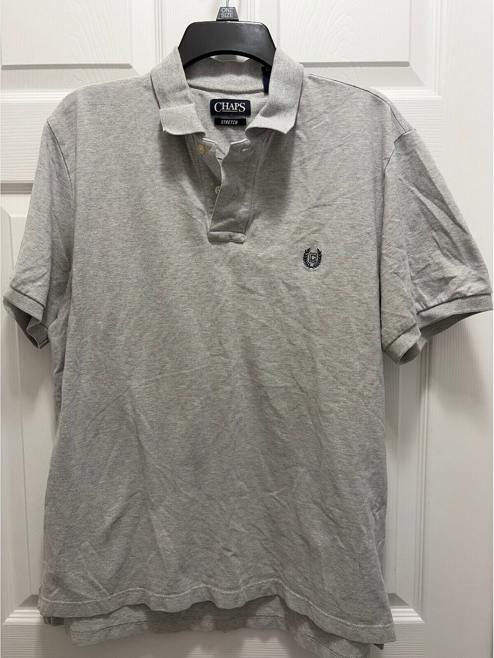 Chaps Stretch Gray Polo Shirt Size L/G Made in India